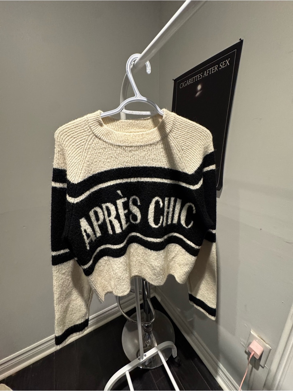H&M Après Chic Black & Cream Knit Sweater